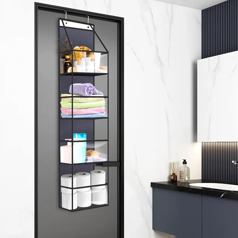 Dark Gray PVC Storage Organizer Behind Door with Black Edging Large ...