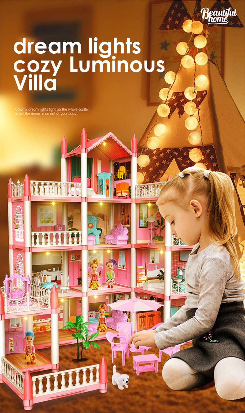 Big Baby Dolls For Girl Kid Castle DollHouse Castle Building Block ...