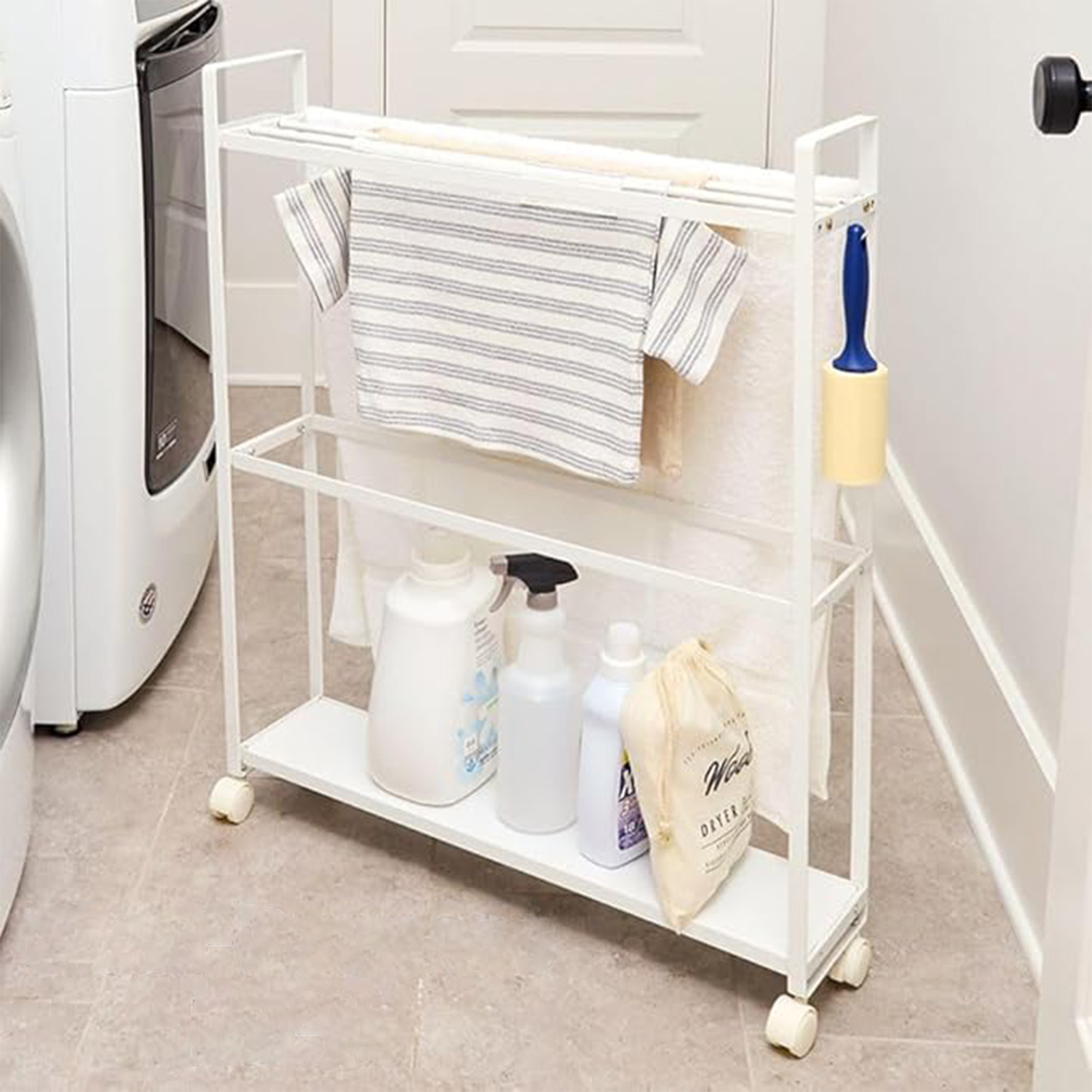 3 Layers Movable Towel Rack Multifunction Towel Drying Rack Storage ...