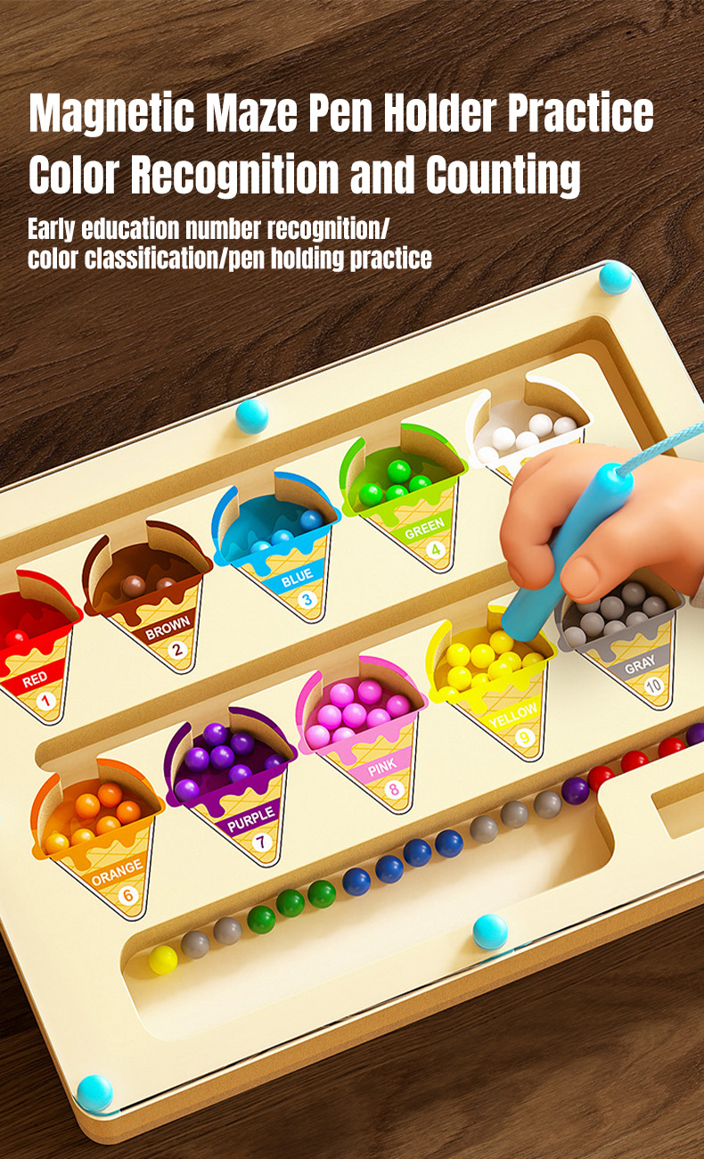 Smart Sprout Kids Magnetic Color Sorting Maze Board Game Early ...