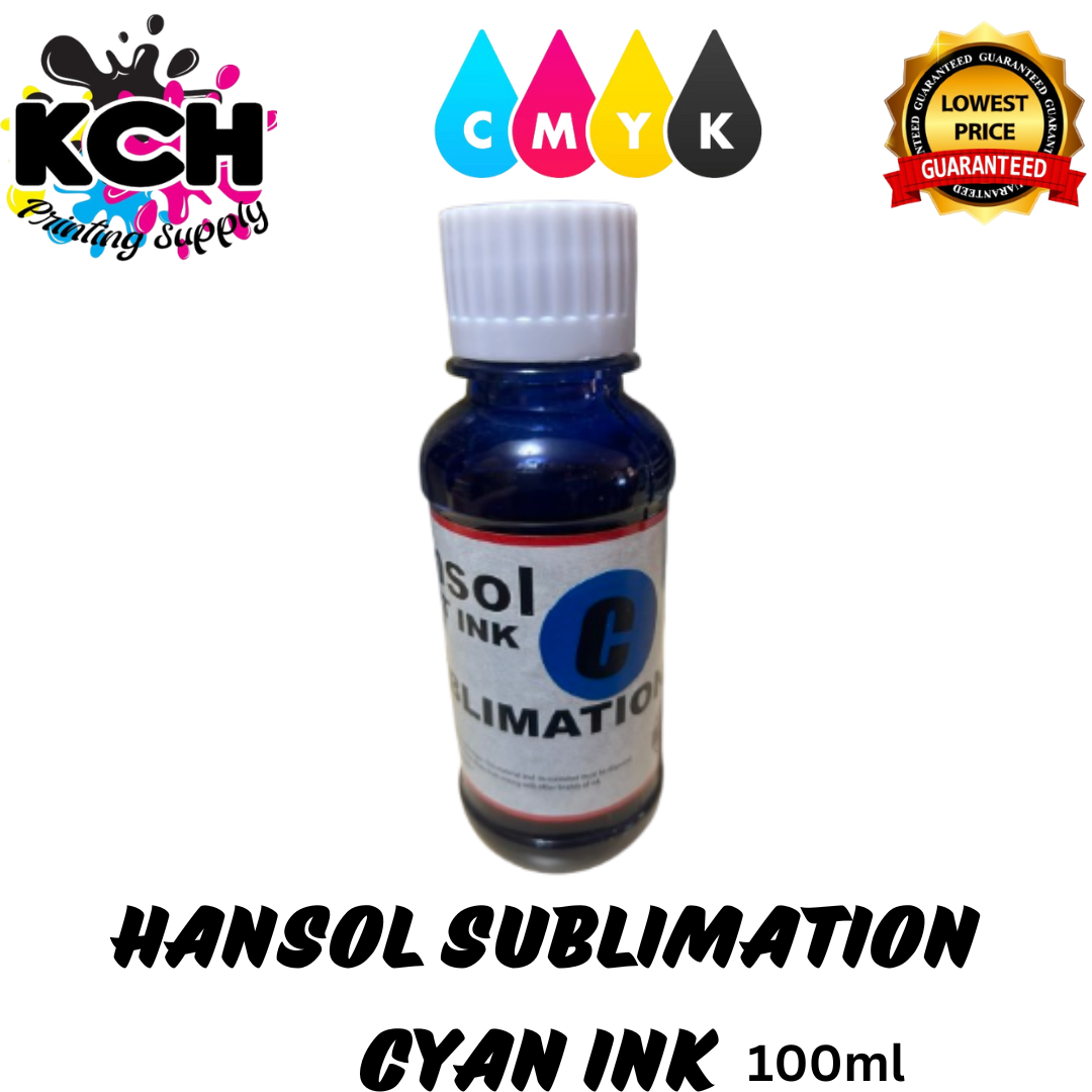Genuine Hansol Sublimation Inks 100ml 4 COLORS for EPSON PRINTERS only ...