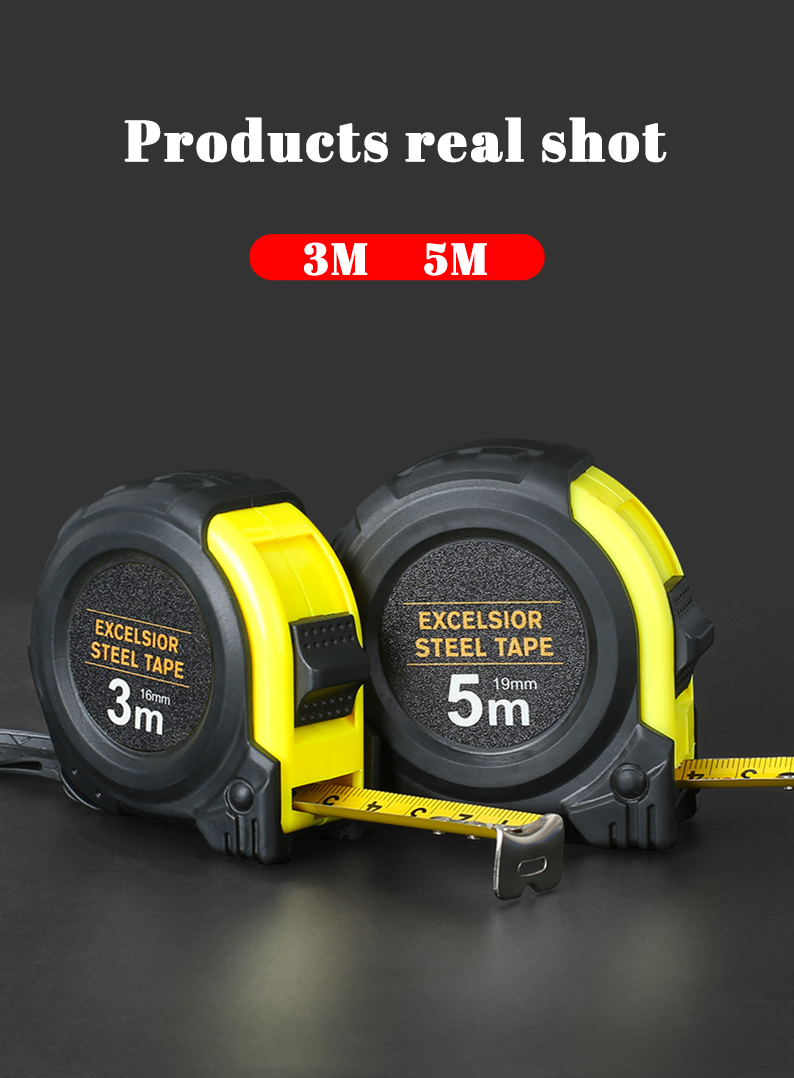 3M/5M Heavy Duty Steel Tape Measure Retractable Portable Standard Tape ...