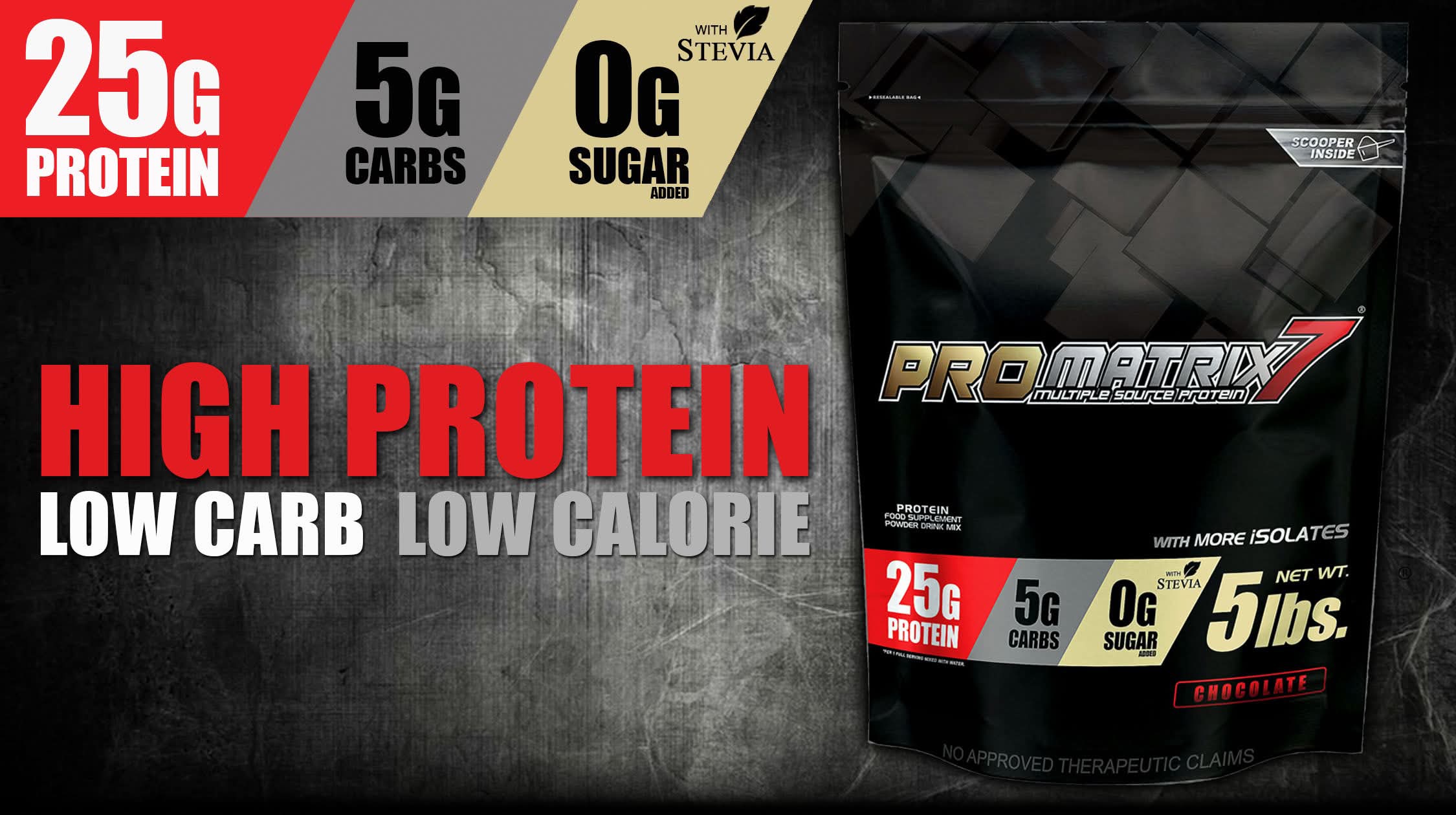 5 Pounds!!! Promatrix7 Chocolate Whey Protein with Free Size Dri-Fit ...