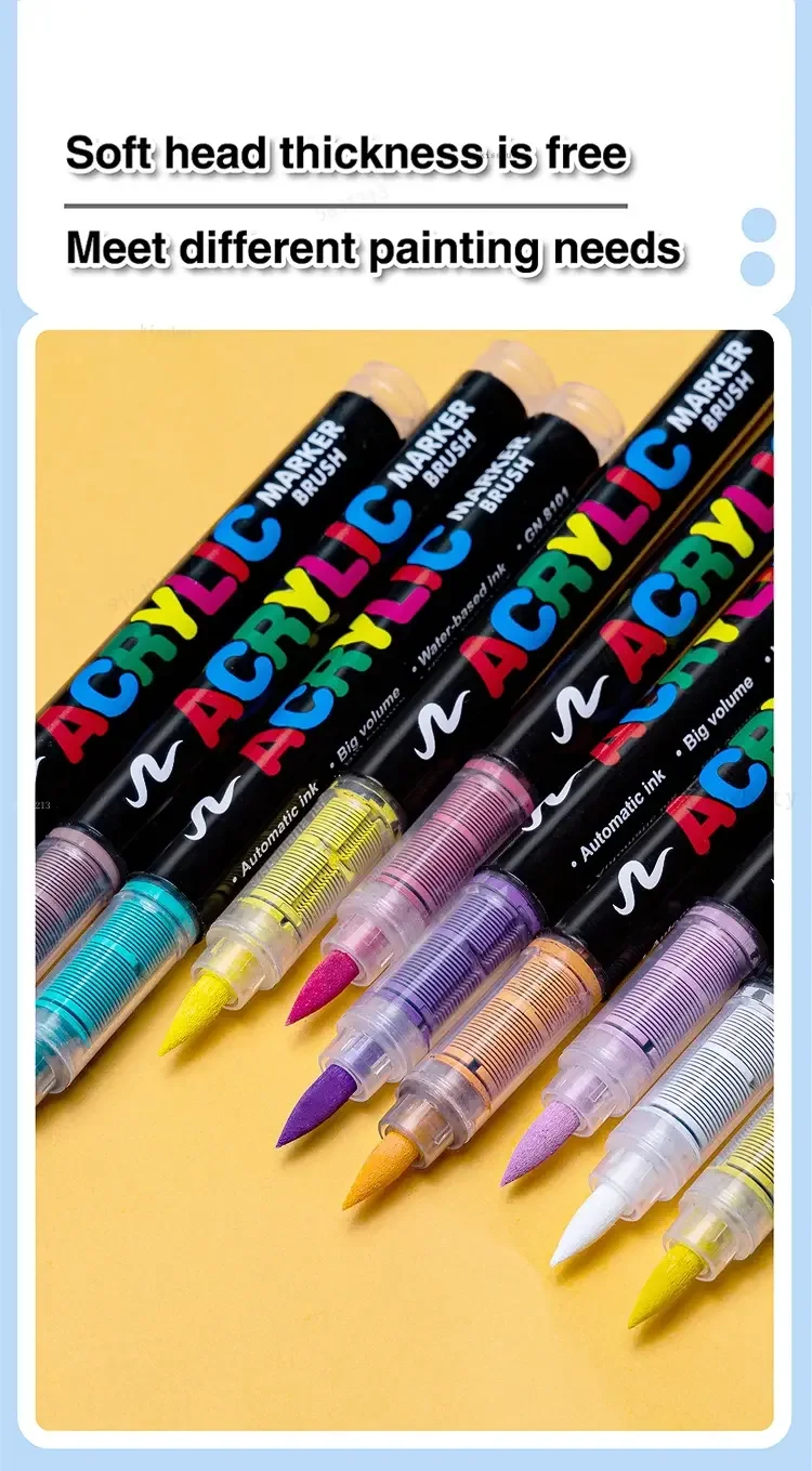 24/60 Colors Acrylic Marker Pen for Rock Painting, Art Supplies Markers ...