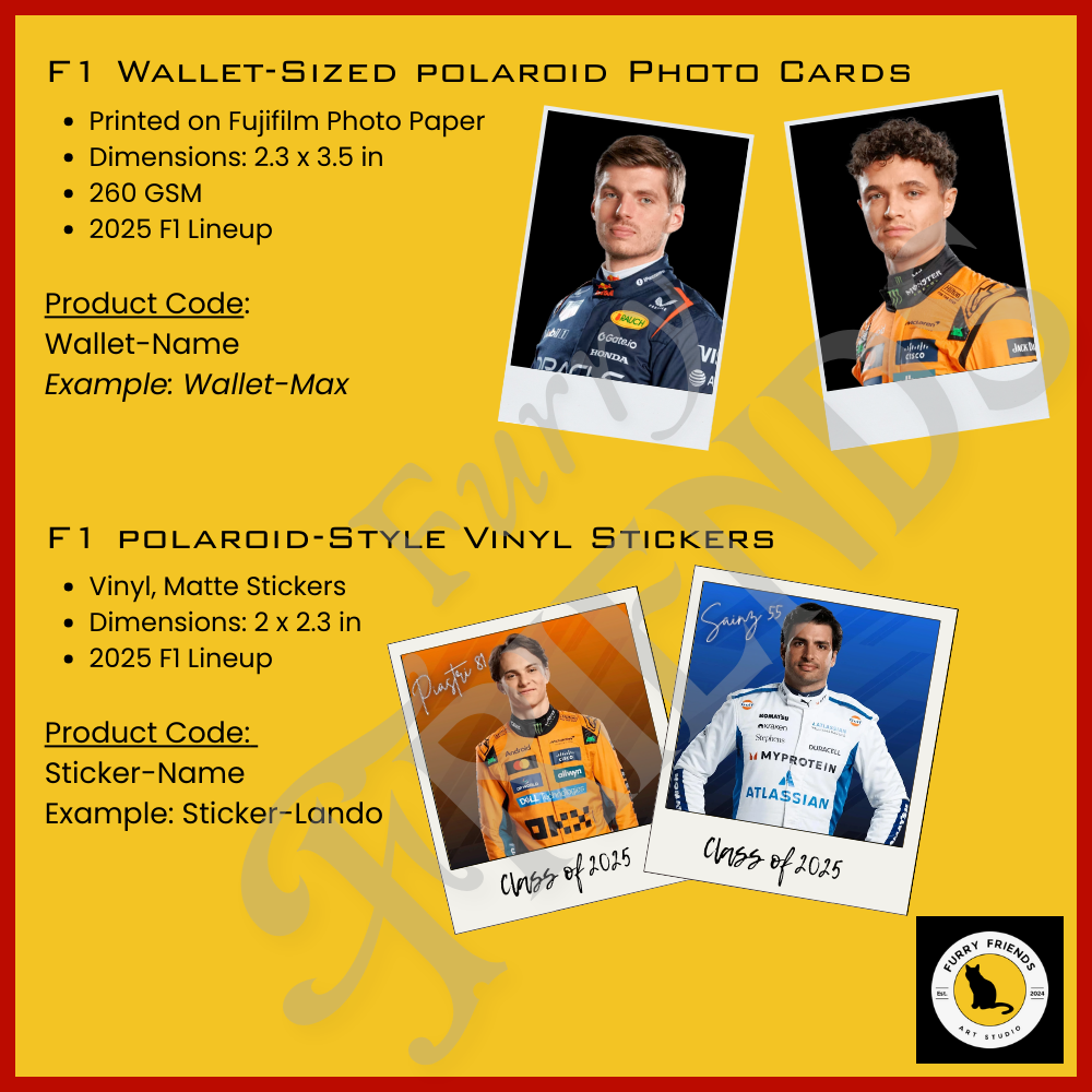2025 F1 Drivers Polaroid Photo Cards, Wallet-Sized Photos, Stickers ...