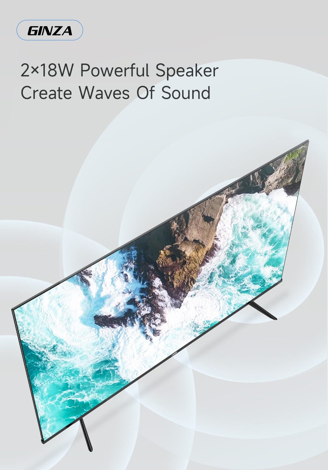 GINZA SMART TV 50 55 65 inches Android TV Large inch 1080p flat screen ...