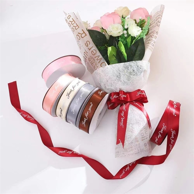 (45Yard/Roll) Floral Packaging Ribbon Letter Ribbon Gift Packaging ...