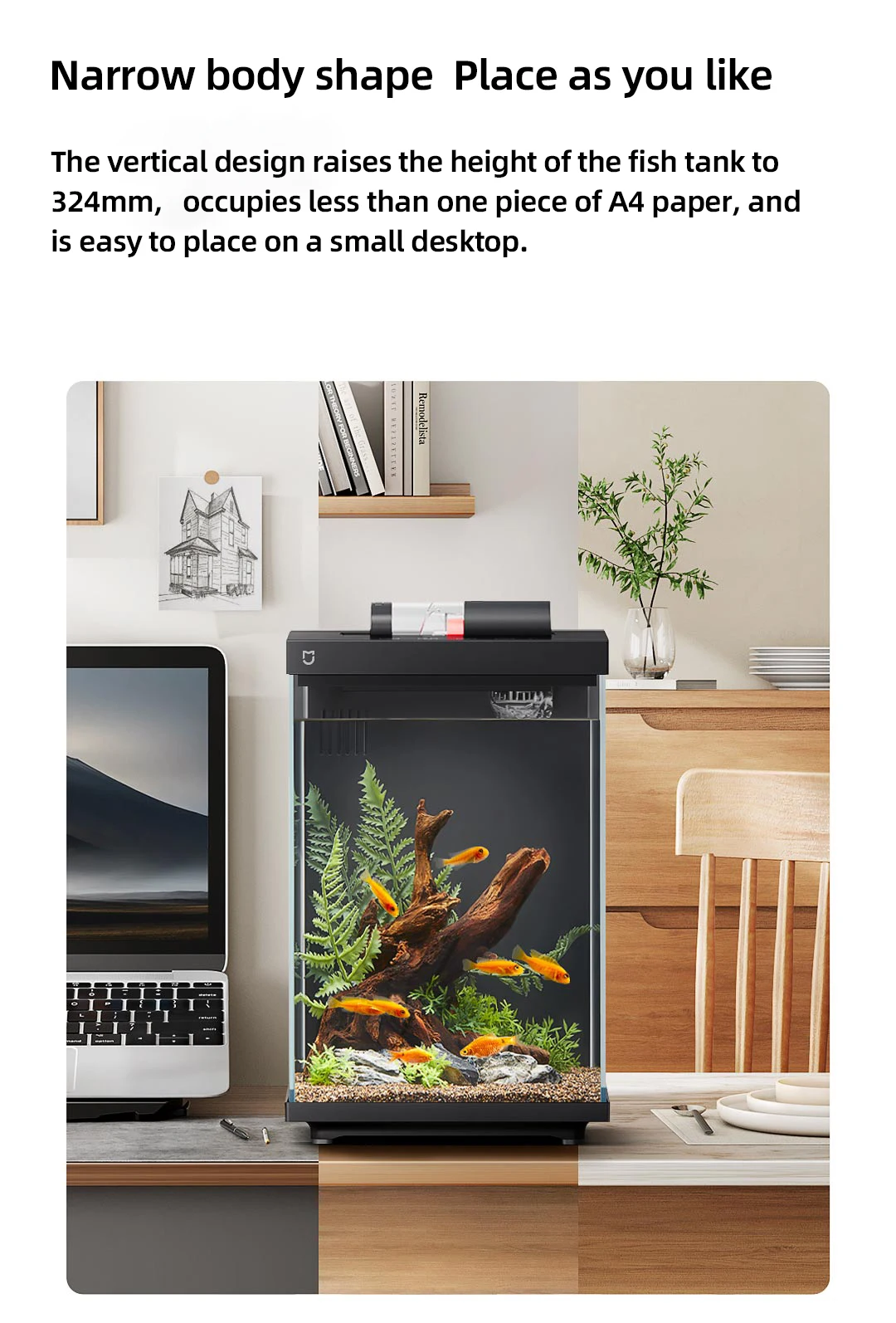 Curated visual reference: Gallery Detail: Xiaomi Mijia Smart Fish Tank 10L Auto Feed Back Filter