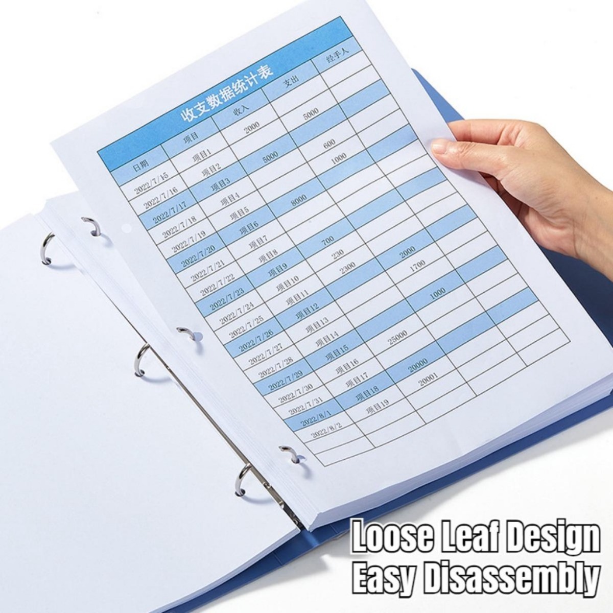 3 Ring A4/Long Binder Folder Document Organizer with Round Ring Plastic ...