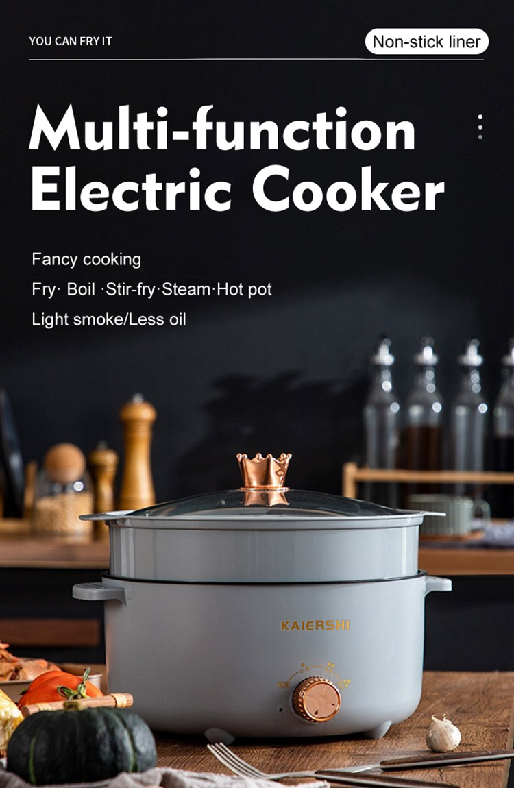 5L Multi Electric Cooker 1000W Big Capacity 3Gear Electric Cooking Pot ...
