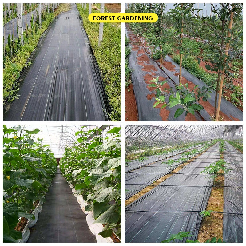 5/10/20/30M Weed Control Barrier Fabric Weeding Cloth Black Degradable ...