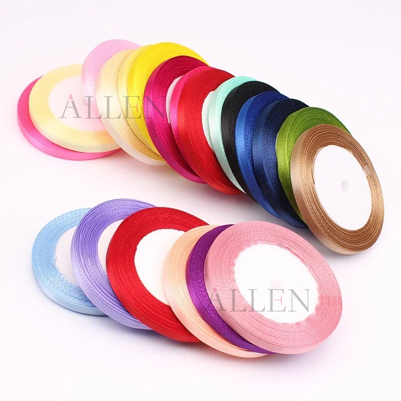 (1/4'' x 25Yards/roll) 6mm Satin Ribbon For Gift Wrapping,Hair Bows ...