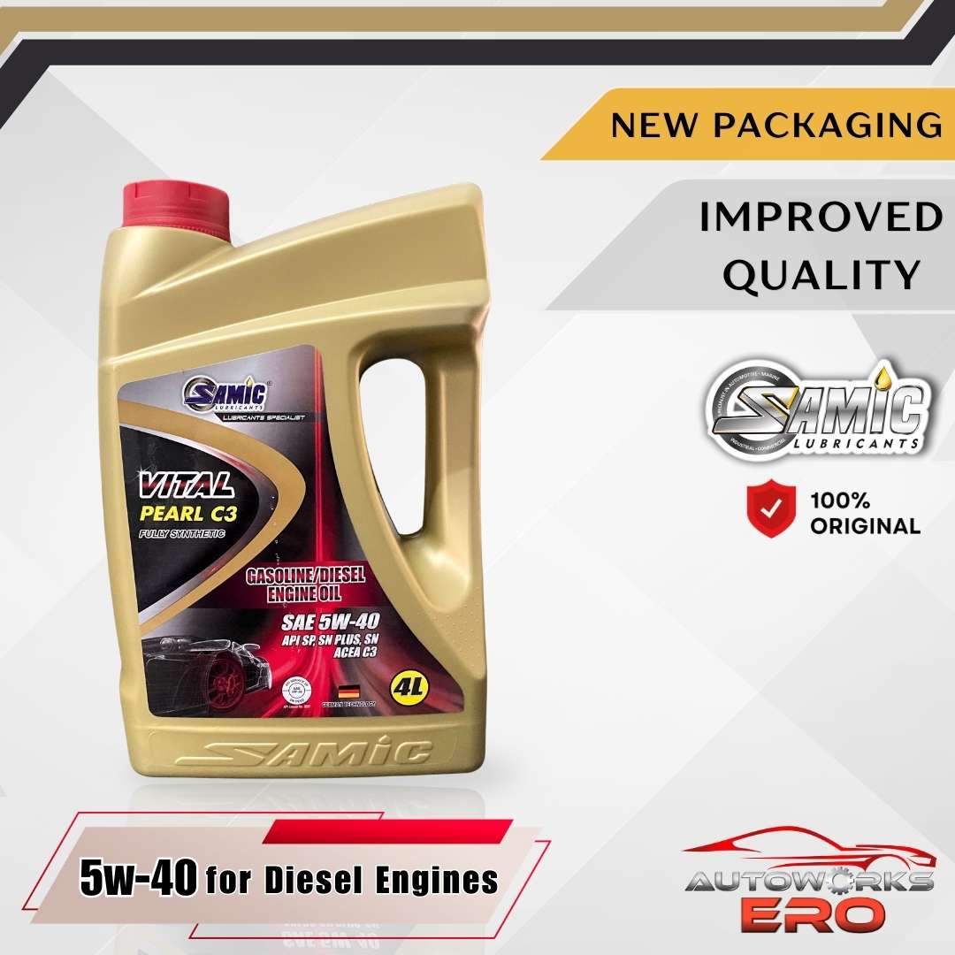 SAMIC 5w40 Full Synthetic Vital Pearl C3 Diesel Engine Oil | Shopee ...