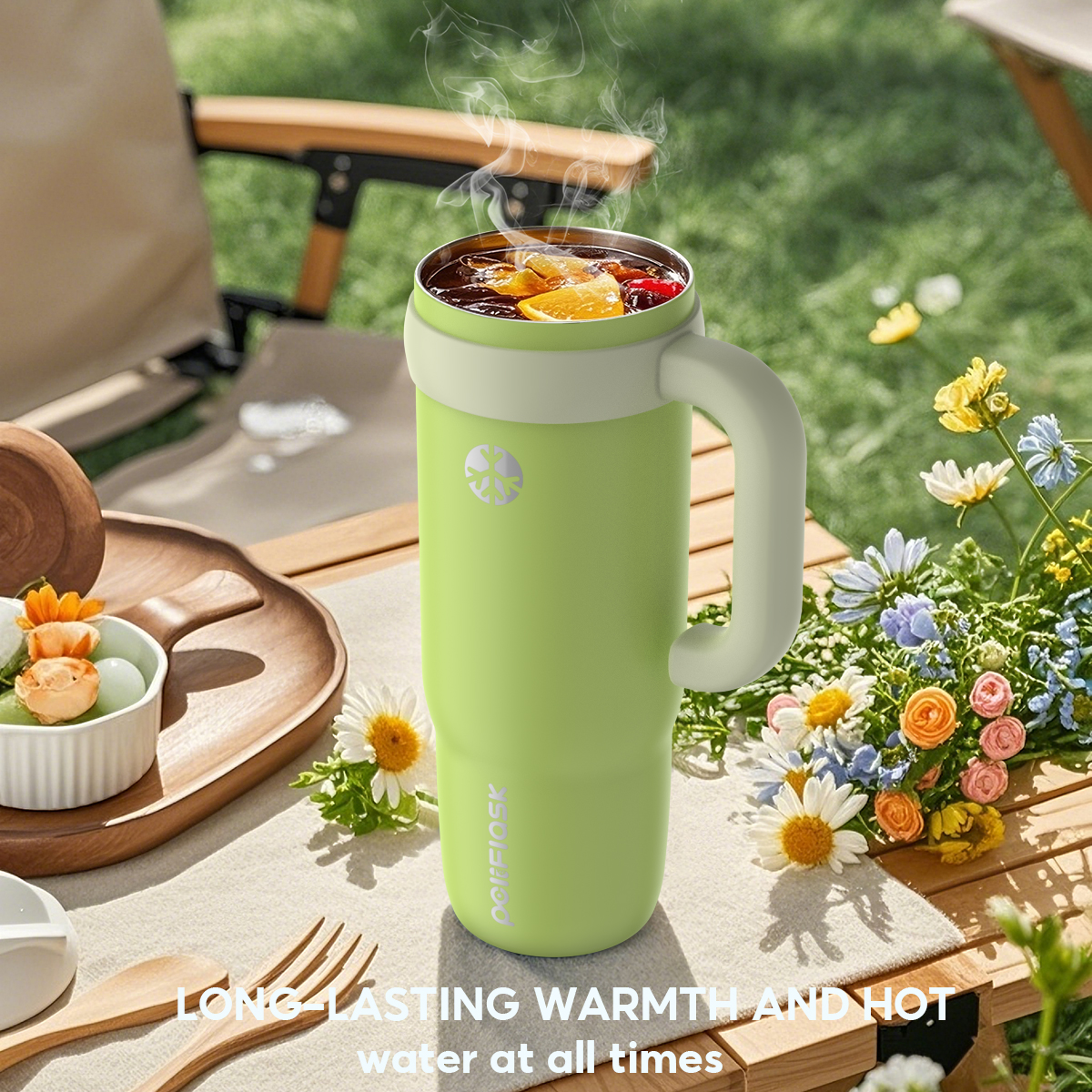 Peliflask40oz Insulated Tumbler Hot And Cold Straw With Lid Handle ...