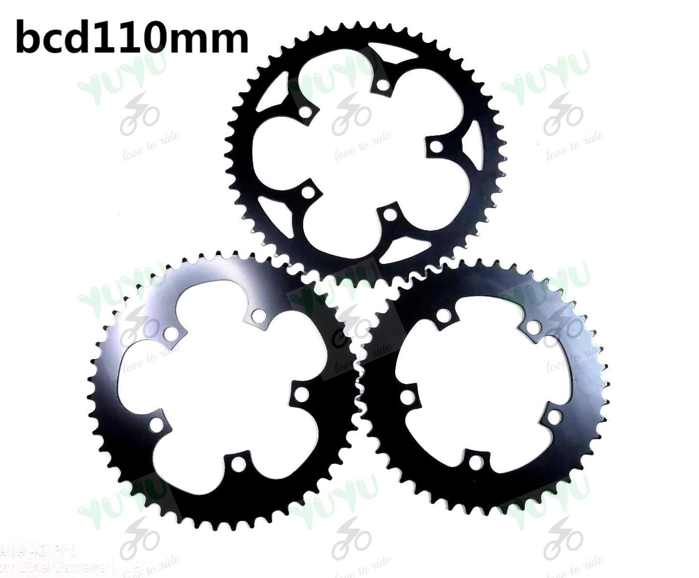 110BCD 130BCD 5Holse Crank Chain Ring 44T 48T 52T Sprocket Steel ...