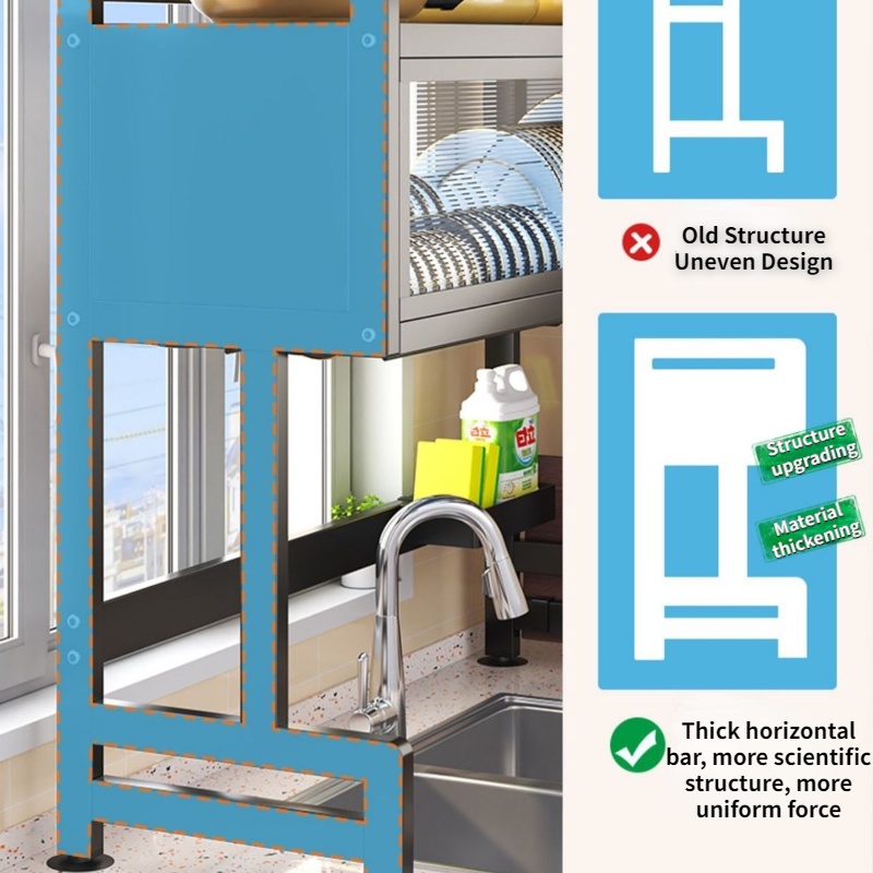 Kitchen Organizer Storage Rack Kitchen Shelf Clamshell Sink Shelving ...