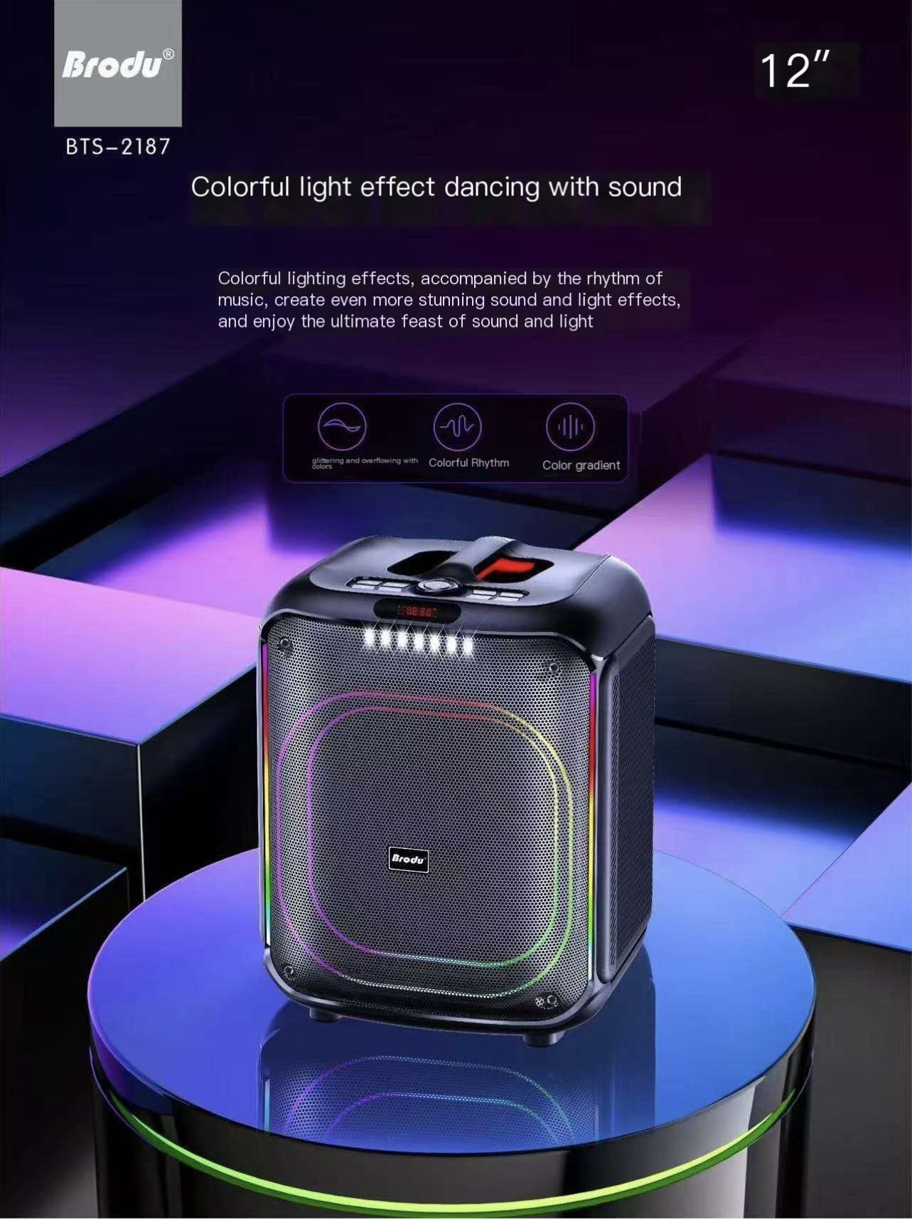 Brodu BTS-2187 Bluetooth Speaker Karaoke Speaker FlashLight HighQuality ...