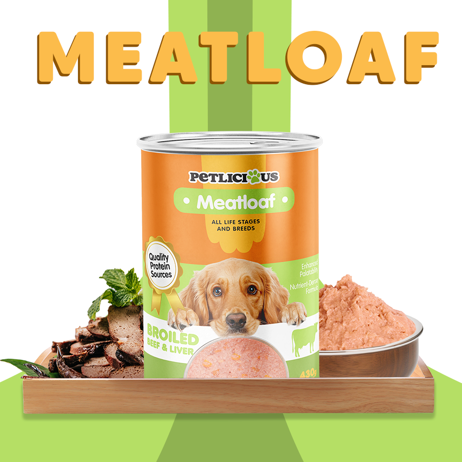 Petlicious Meat Loaf Dog Puppy Wet Food Can Beef Salmon Turkey 430g ...