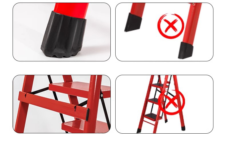 Ladder Foldable Aluminum Folding Ladder 3/4/5/6/7/8 Steps Portable ...