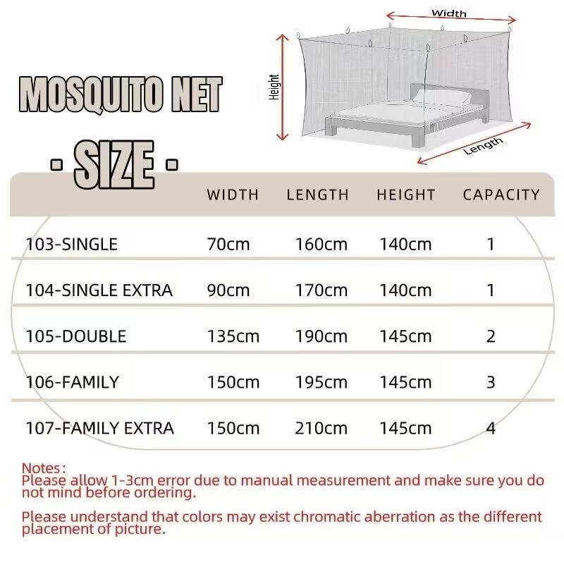 Mosquito Net Kulambo Single Double King size family super extra ...