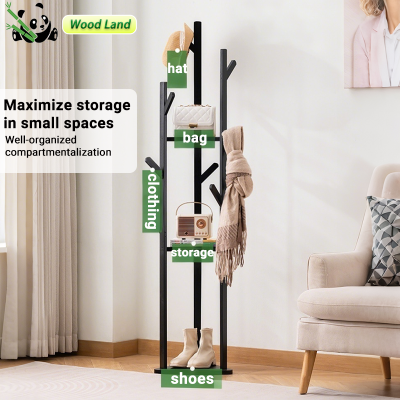 Wood Land Bag Rack Stand Coat Rack hanger 3 colors Cross/triangle/disk ...