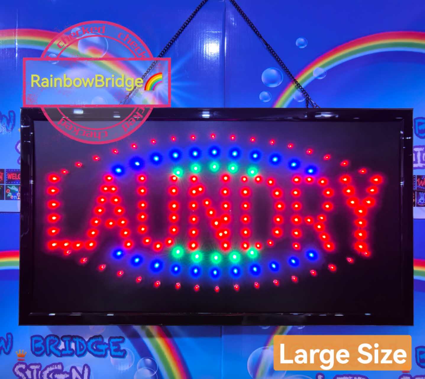 LAUNDRY - RAINBOW BRIDGE LED SIGNAGE (New-Small-Large) #SIZE: W48cm ...