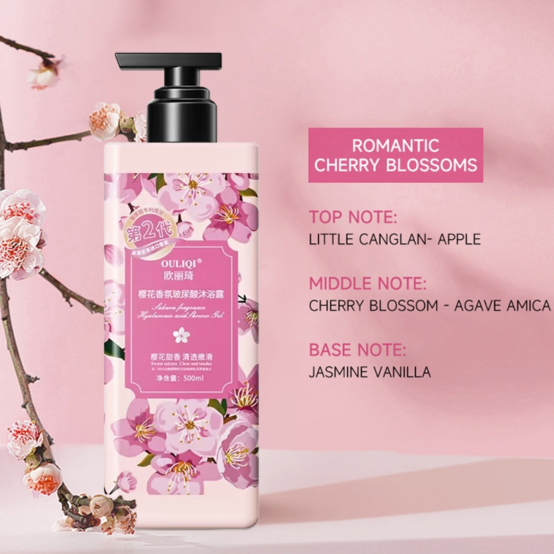 500ML Japan Sakura Whitening Body Wash Cherry Blossom Lasting Fragrance ...
