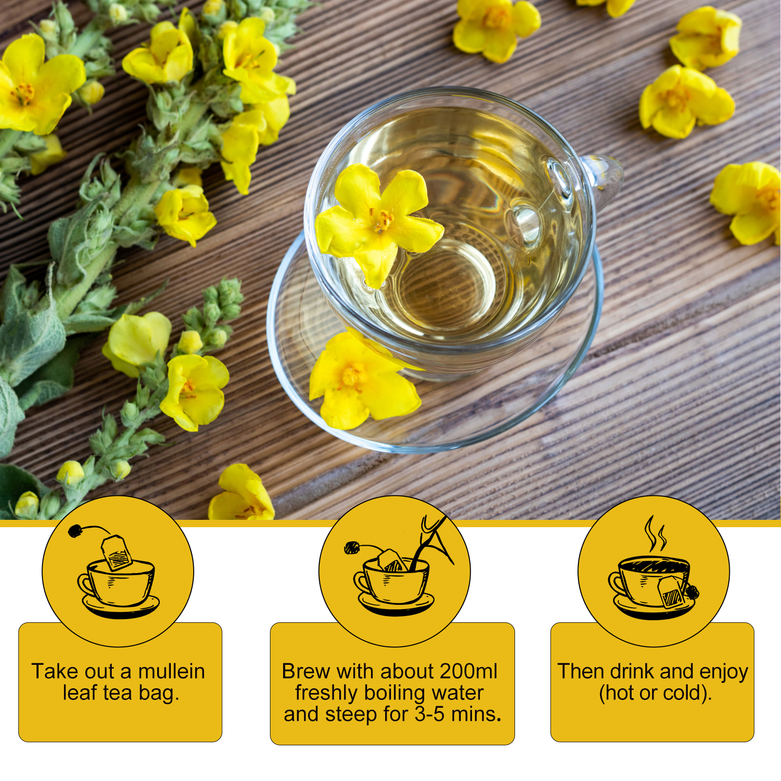 Catfit Mullein Leaf Tea Relieve cough,improve respiratory system ...