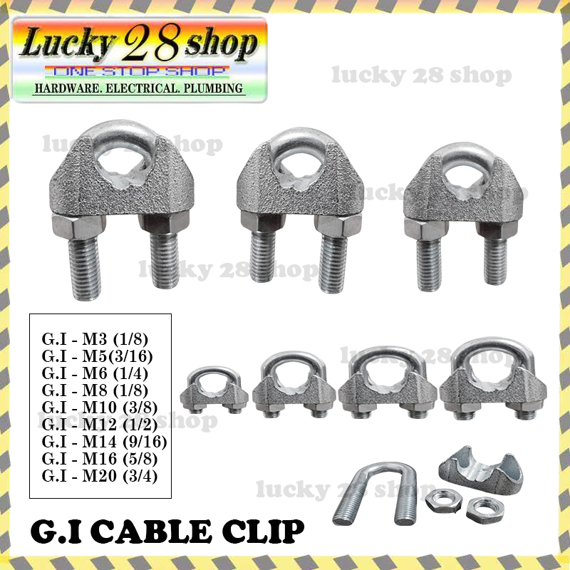 G.I CABLE CLIP /WIRE ROPE CLAMP 12-16MM sold per piece | Shopee Philippines