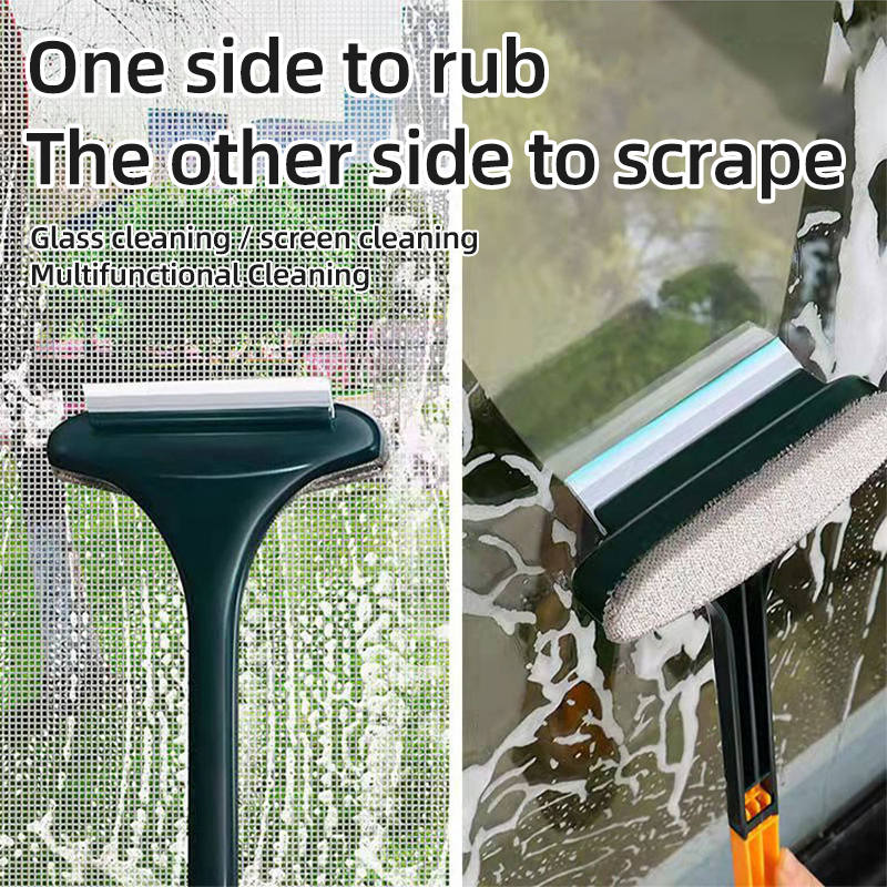 2IN1 Window Screen Cleaner Brush Multi-Functional Long Handle Double ...