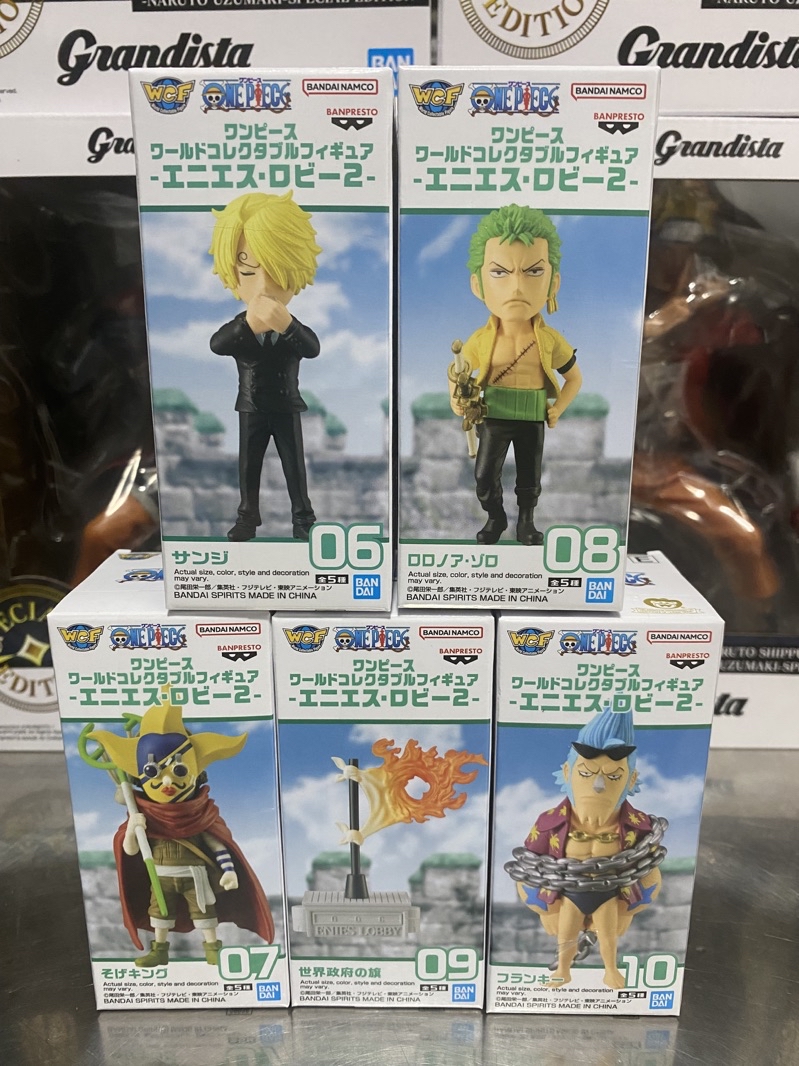 ONE PIECE WORLD COLLECTIBLE FIGURES - ENIES LOBBY I COMPLETE SET OF 5 TYPES