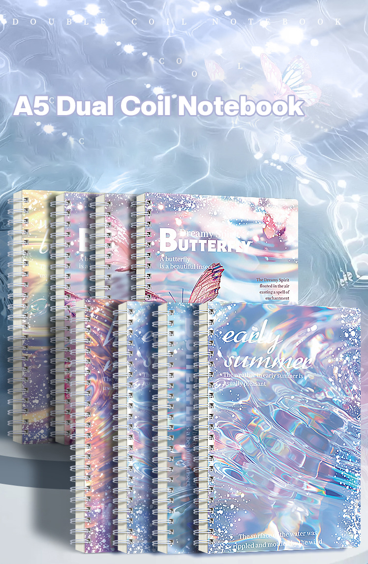 4Pc Thick A5 Spiral Spring Notebook For High School Loose Leaf Notebook ...