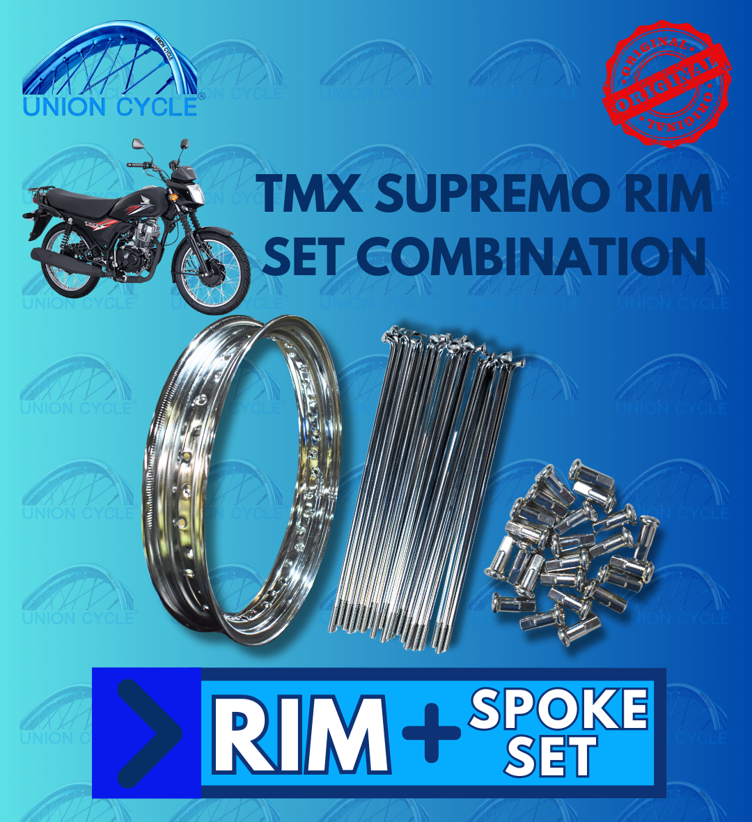 UNION CYCLE TMX SUPREMO 18 INCHES RIM SET (RIM + SPOKE SET COMBINATION ...