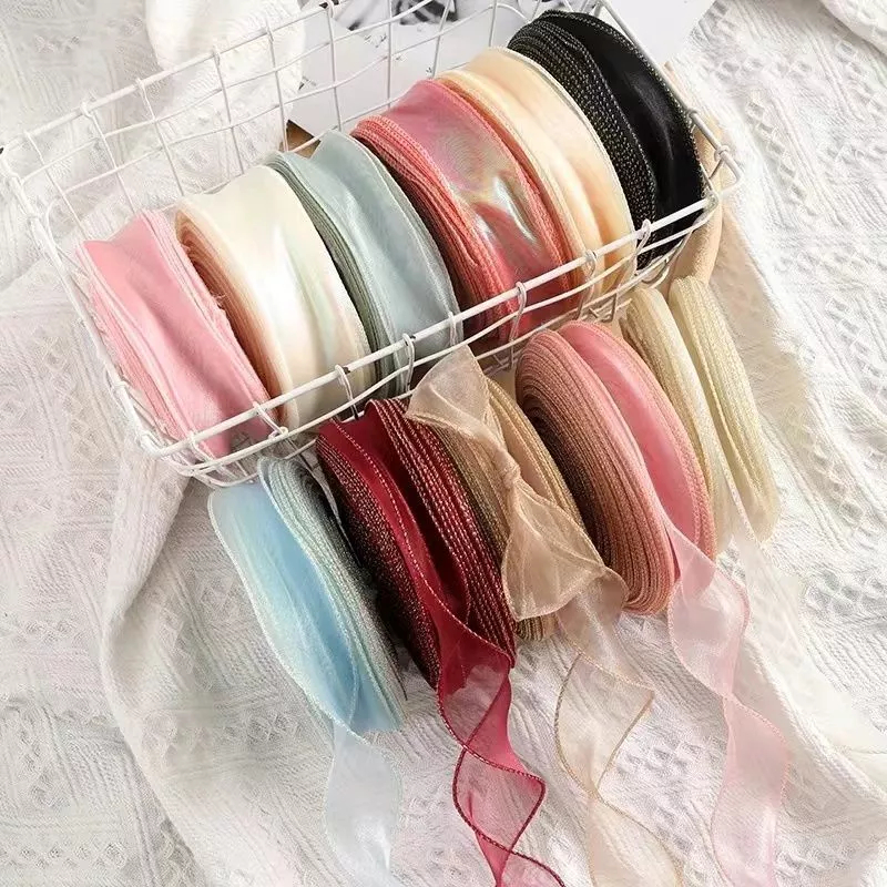4cm/9m Plain Fishtail Ribbon Yarn With Wavy Edge Wrap Flower Gift ...