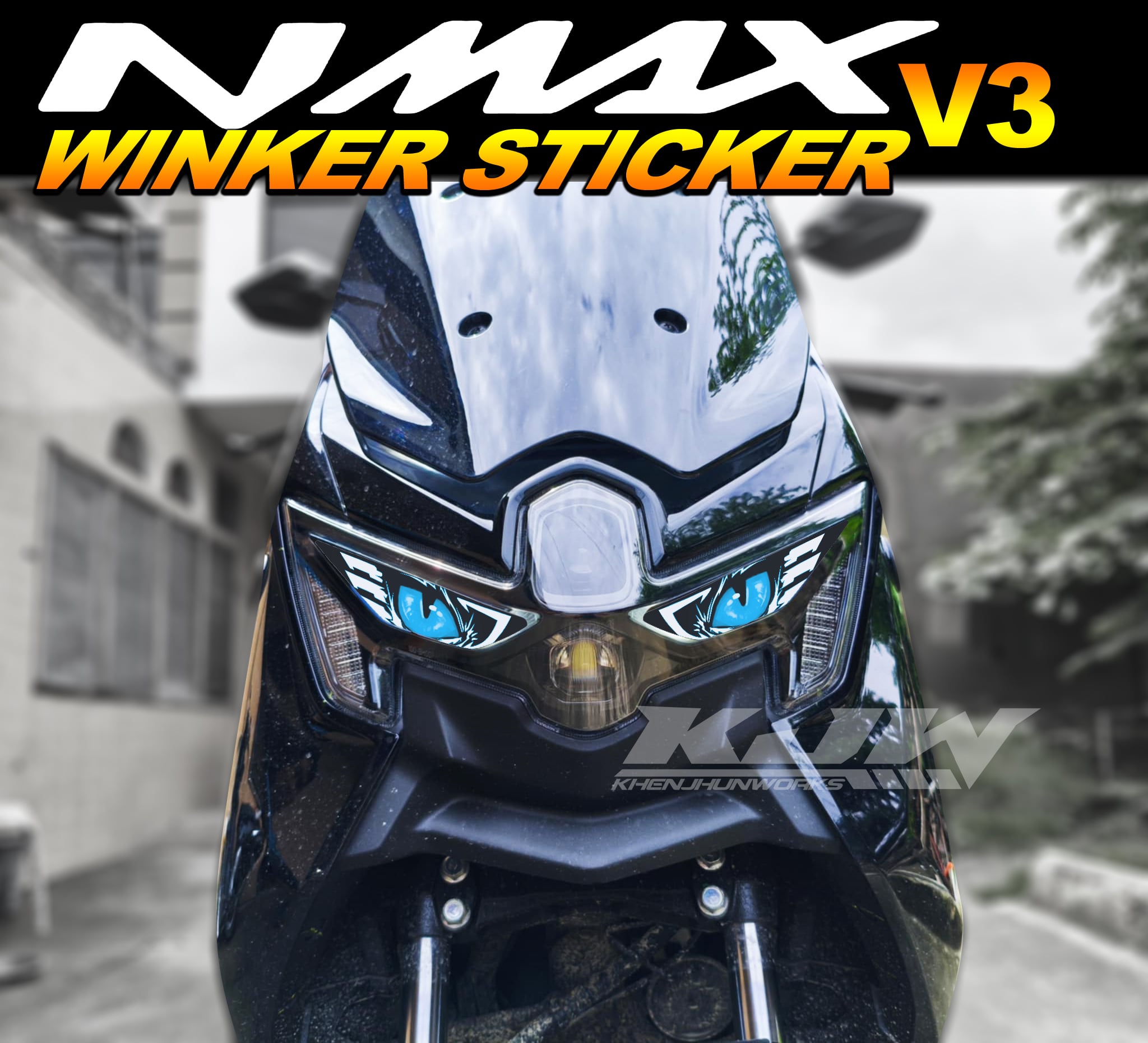 Yamaha Nmax 155 V3/Turbo Winker Eye Decal Sticker Sky Blue Eagle Eyes ...
