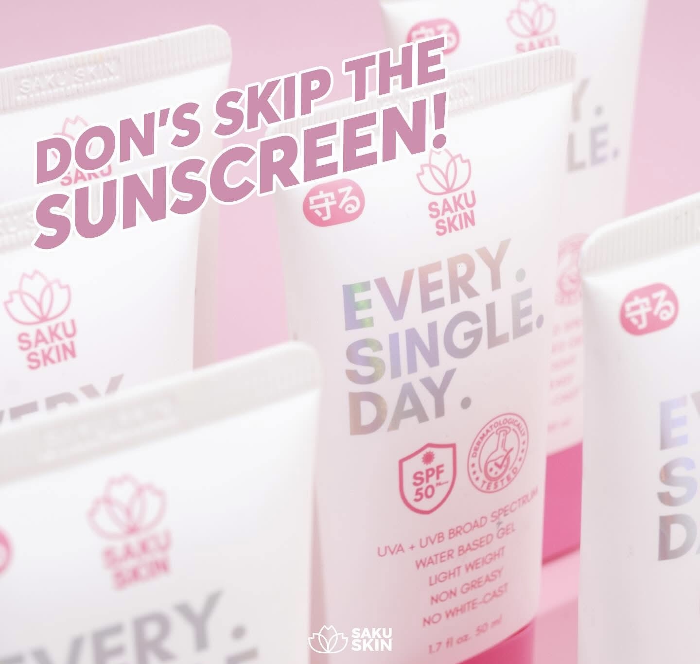 SAKU SKIN Sunscreen Sunblock Cream Skincare Ruzz Face Hikari Adorn Wear ...