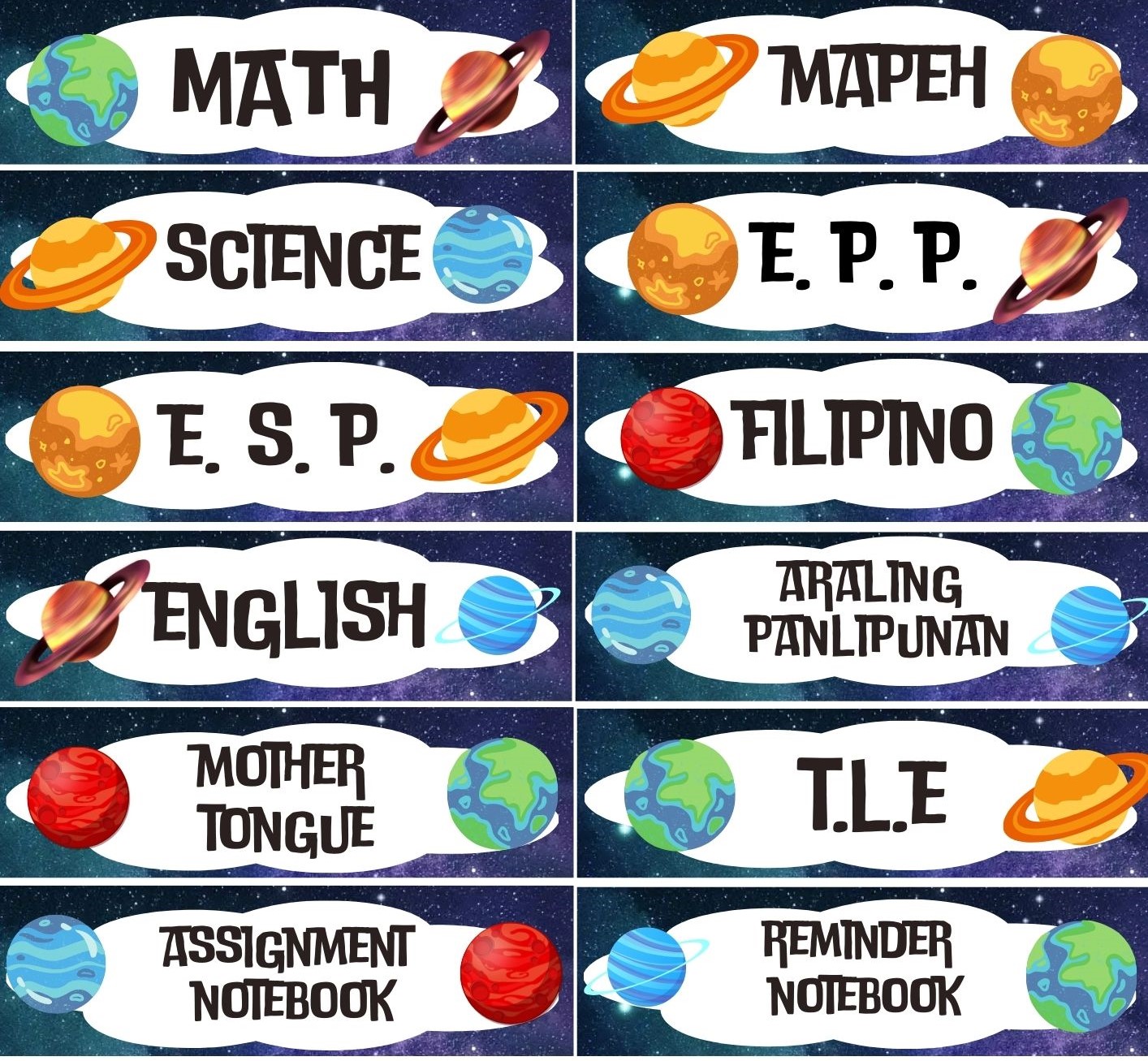 Personalized Subject Label Stickers (Subject and Name) | Shopee Philippines