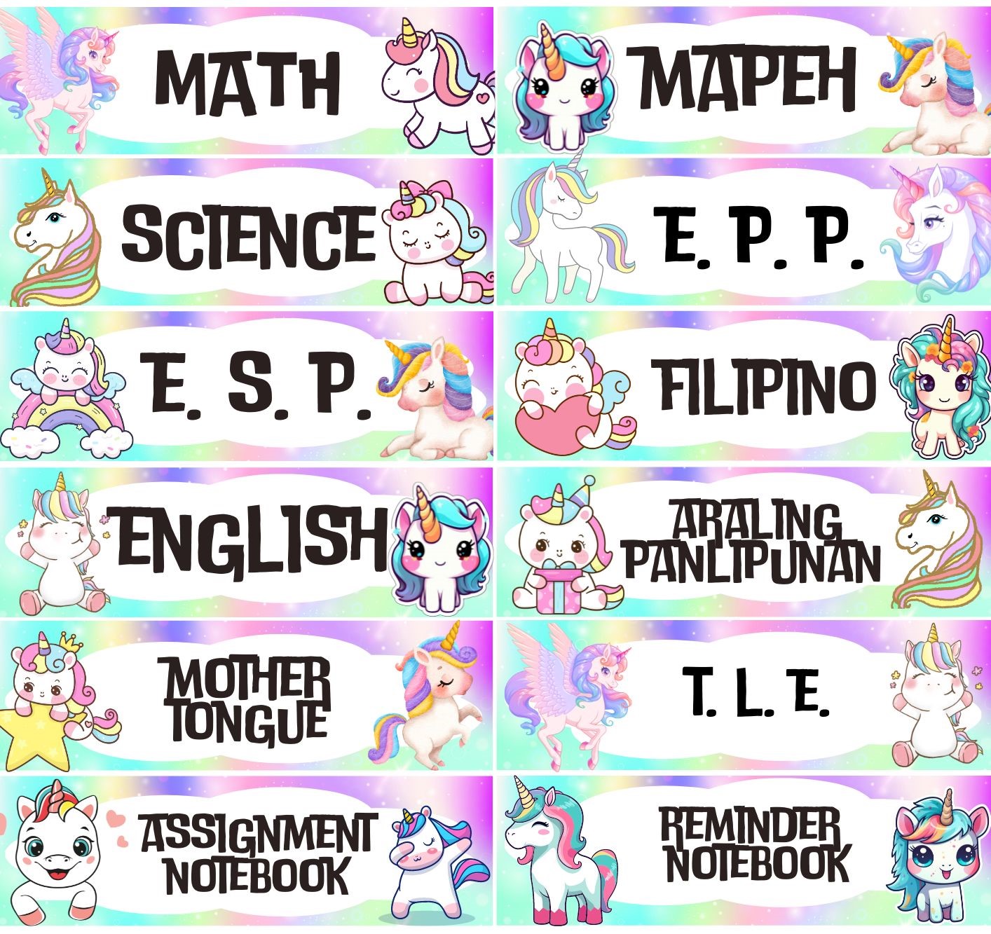 Personalized Subject Label Stickers (Subject and Name) | Shopee Philippines