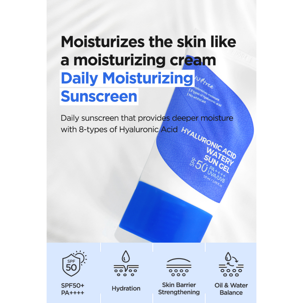 ISNTREE Hyaluronic Acid Watery Sun Gel 50ml and 10ml | Shopee Philippines