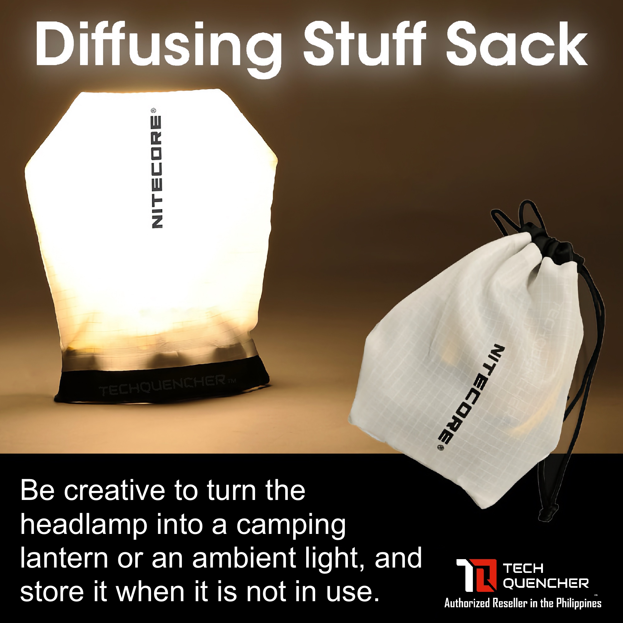 Nitecore Diffusing Stuff Sack - Headlamp Storage + Convert Headlamp ...