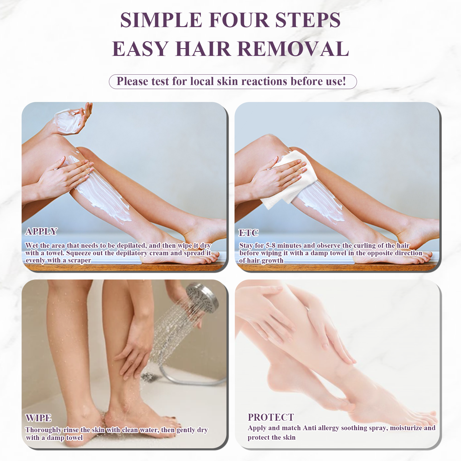 SUKEE Hair Removal Cream Painless Set With Soothing Spray Safe Gentle ...