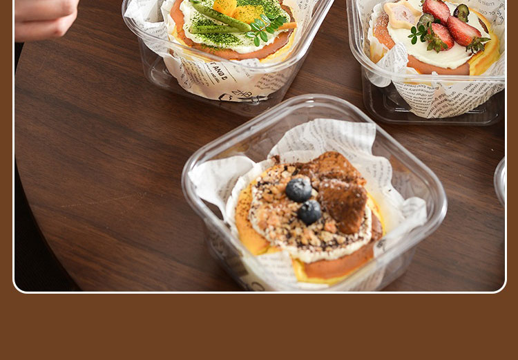10PCS Basque Cake Packaging Box, Dessert Packaging Transparent Box, 4 ...