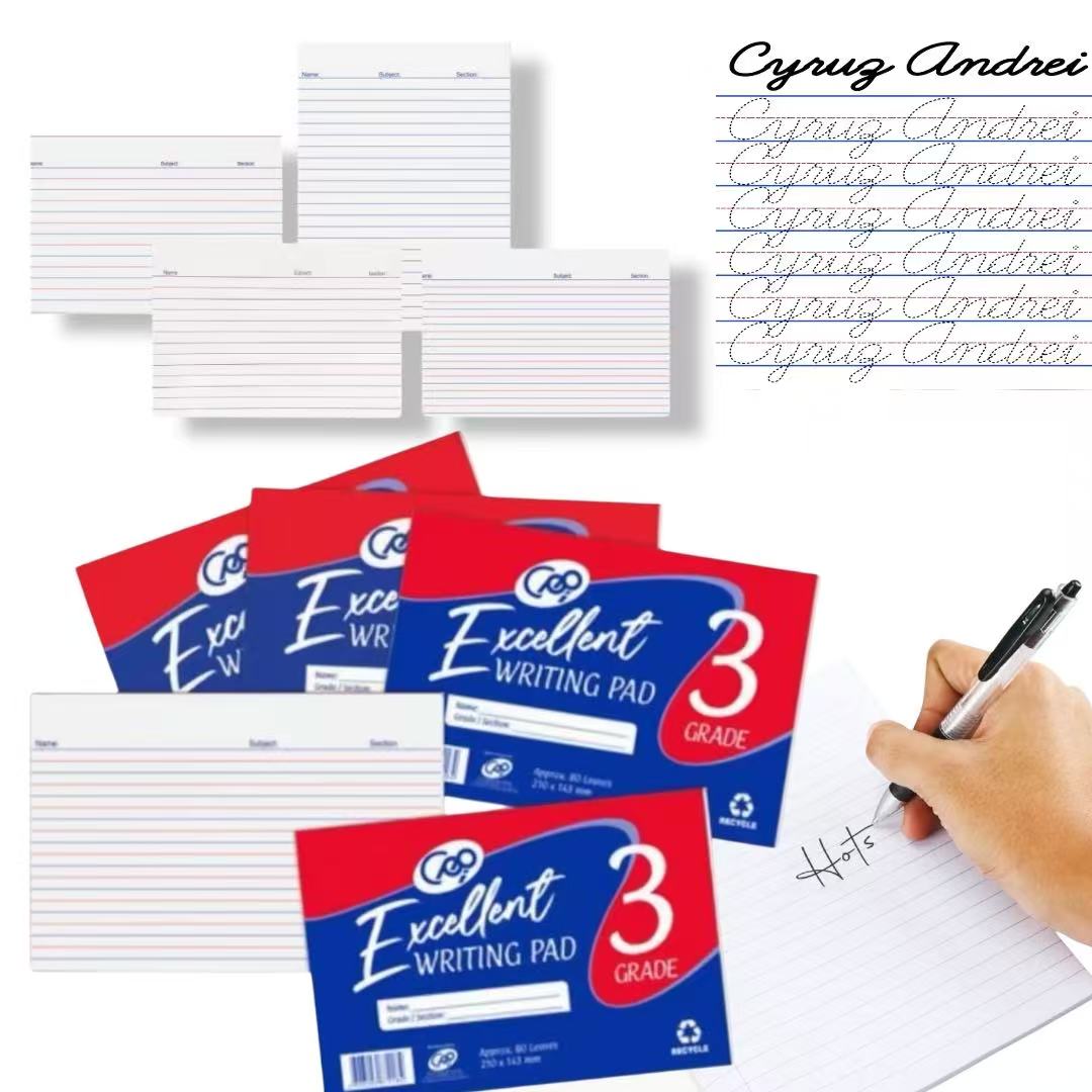 Writing pad 10pcs/Pack / Grade 1 / Grade 2 / Grade 3 / Grade 4/ 80 ...