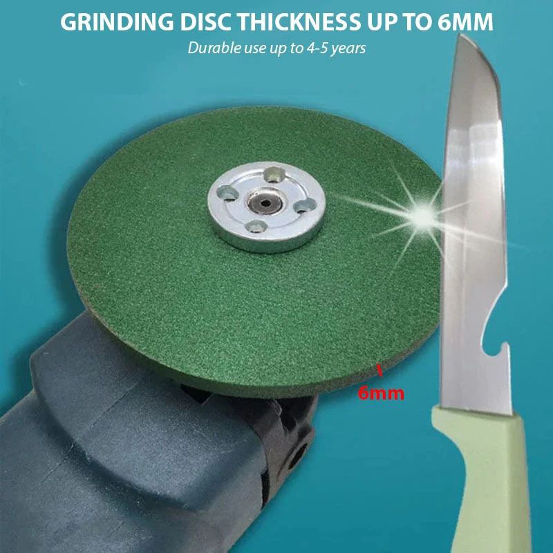 Knife sharpening disc, 6mm thick metal sharpener mounted on angle ...