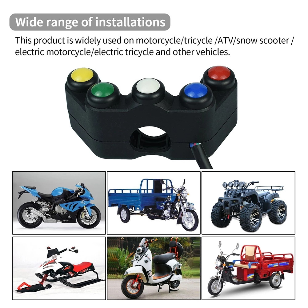 Hoba Universal 5 button Array Motorcycle Switches Race Bikes 22mm ...