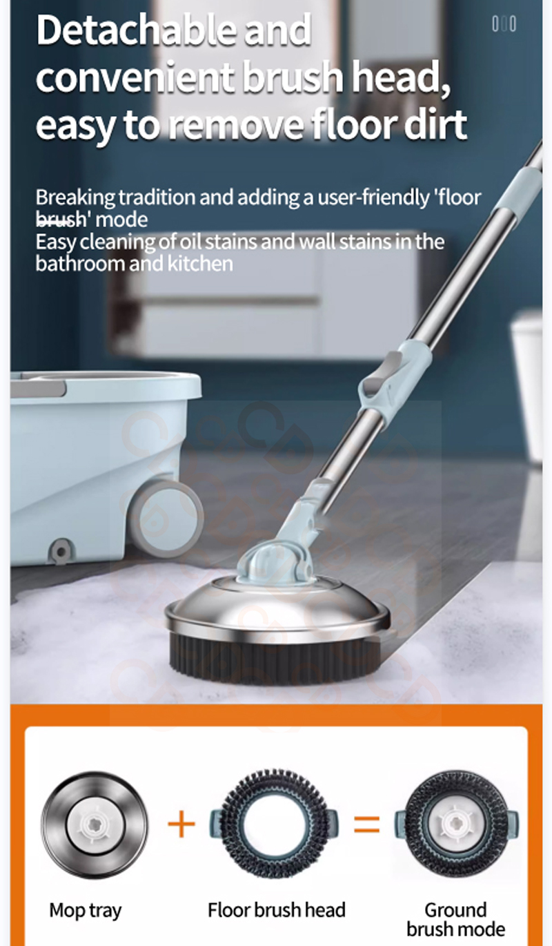 CD Spin Mop Cleaning Head Brush Mop Head Replacement Brush Map Floor