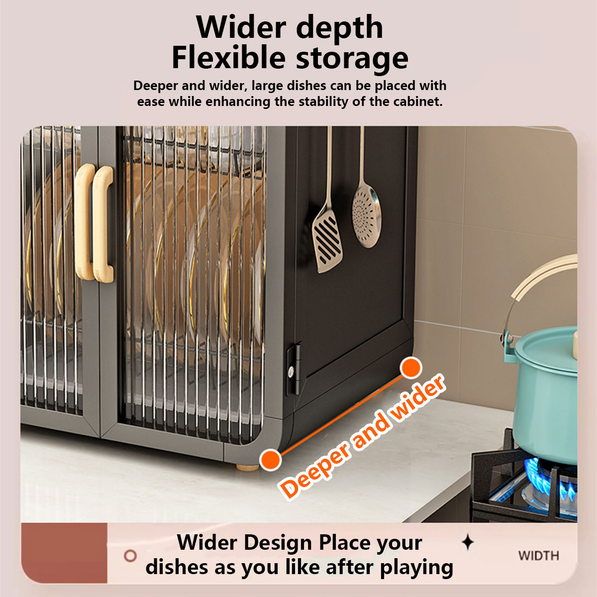 Jiditech 2/3Layers Large Capacity Dish Cabinet Dish Rack Kitchen ...