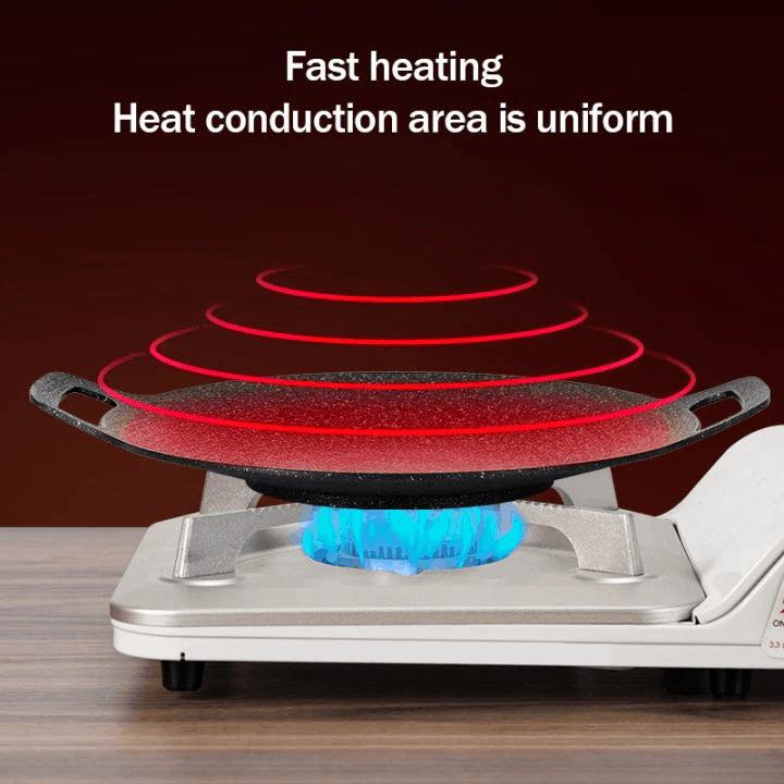 CQW.NO1 Nonstick Stone Cooker Round Grill Pan Baking Plate Outdoor BBQ