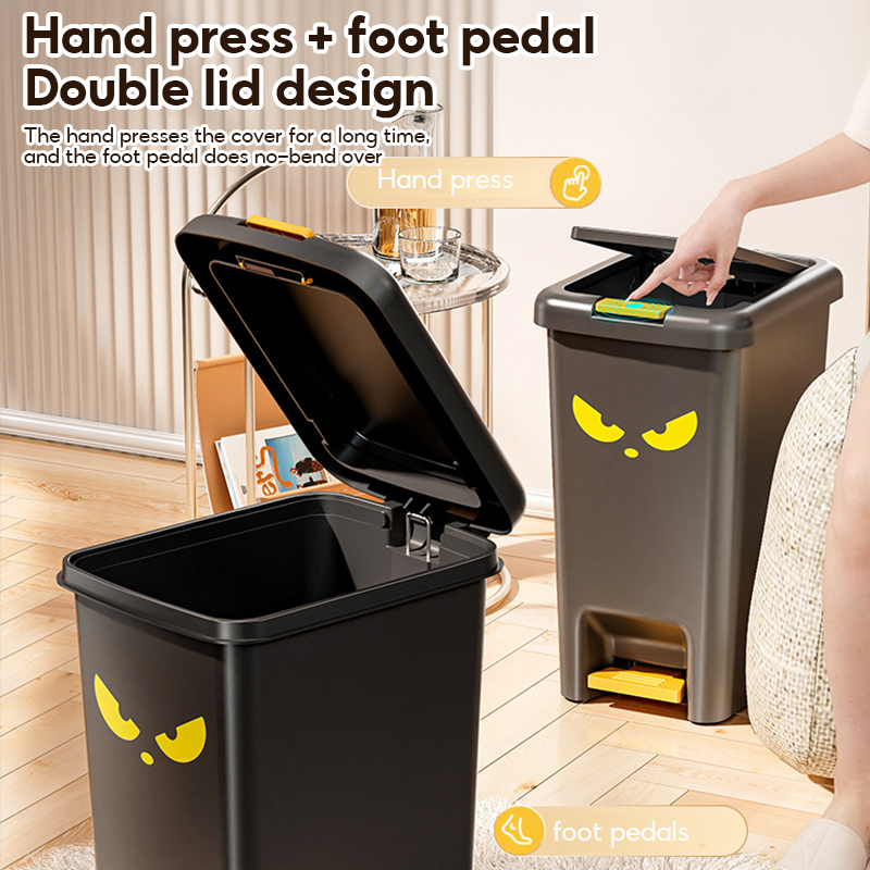 CHIT Trash Can With Foot Pedal Press-Type Garbage Bin Aesthetic Trash ...