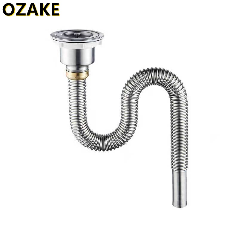 Stainless steel sewer pipe kitchen sink sewer pipe fittings dish-shaped ...